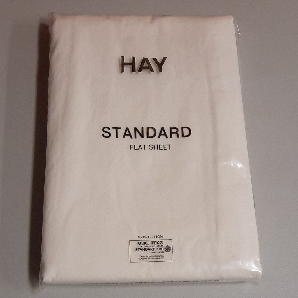 Hay Standard Flat Sheet NWT US King 100% Cotton Made in Turkey Ivory